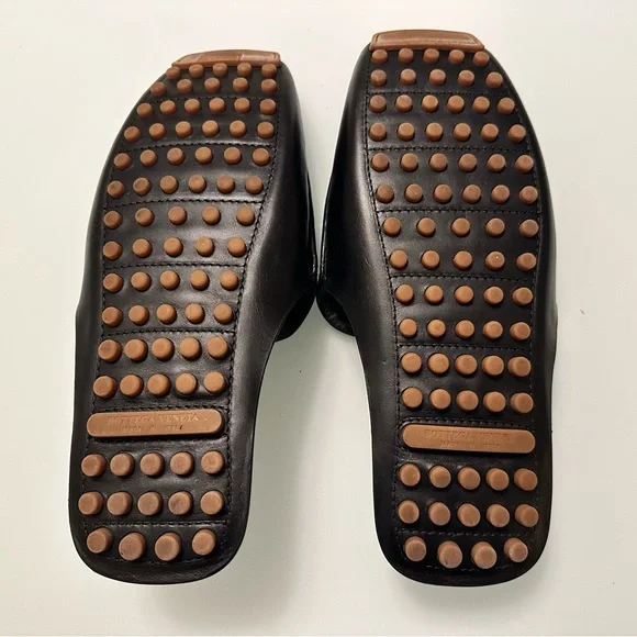 Bottega Veneta Black Intrecciato Leather Mens Slides Size 43 - Picture 4 of 9